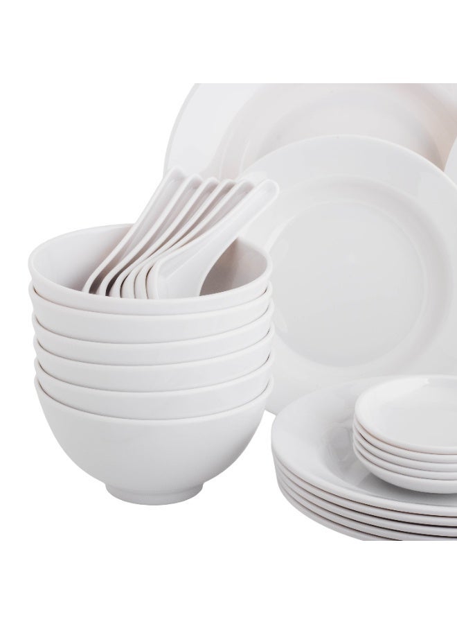 Cc 🏡✨ Modern White Melamine Dinnerware Set – 40 Pieces | Everyday Elegance with a Touch of Sophistication ✨🍽️ - Image 5